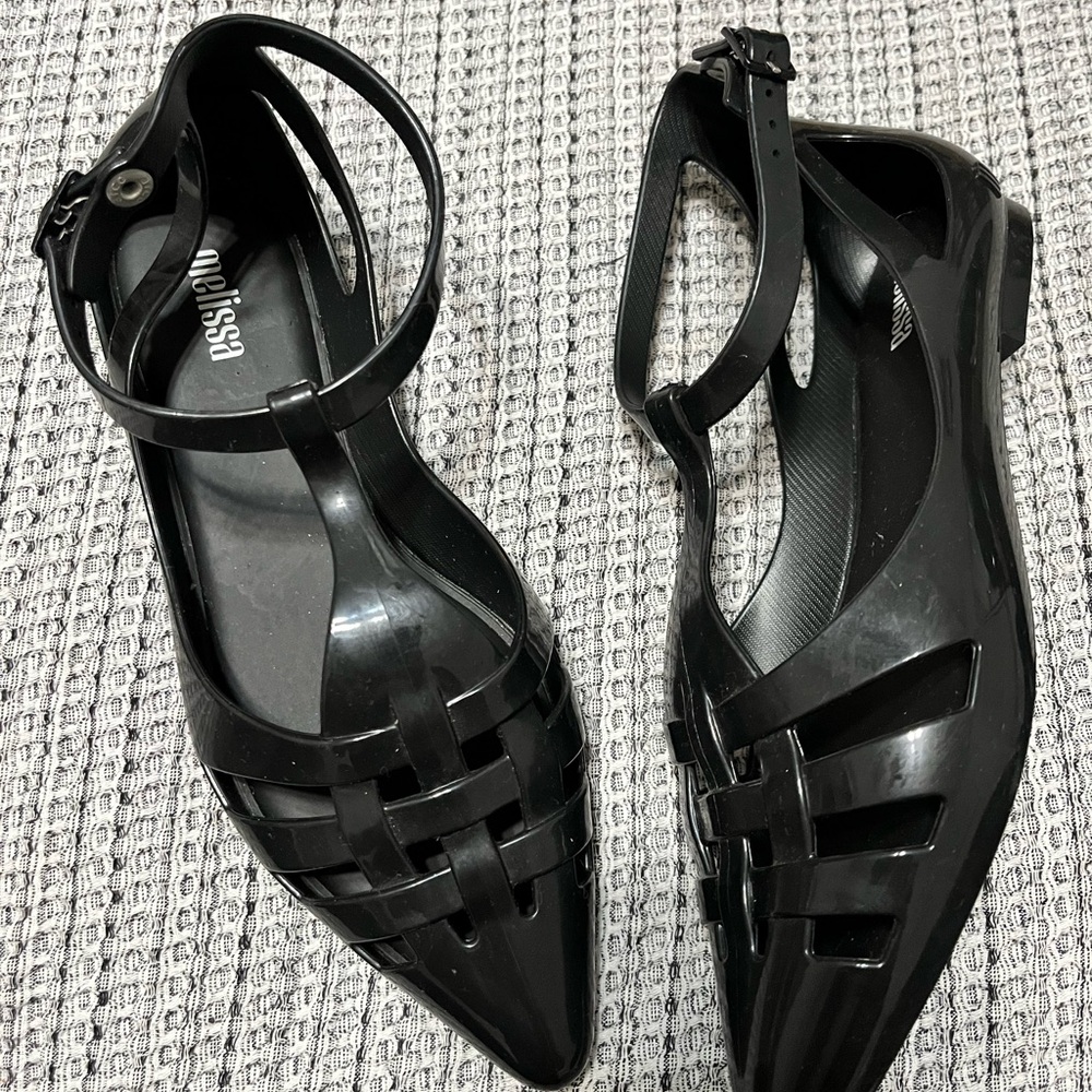 Melissa Women's Black Woven Flats